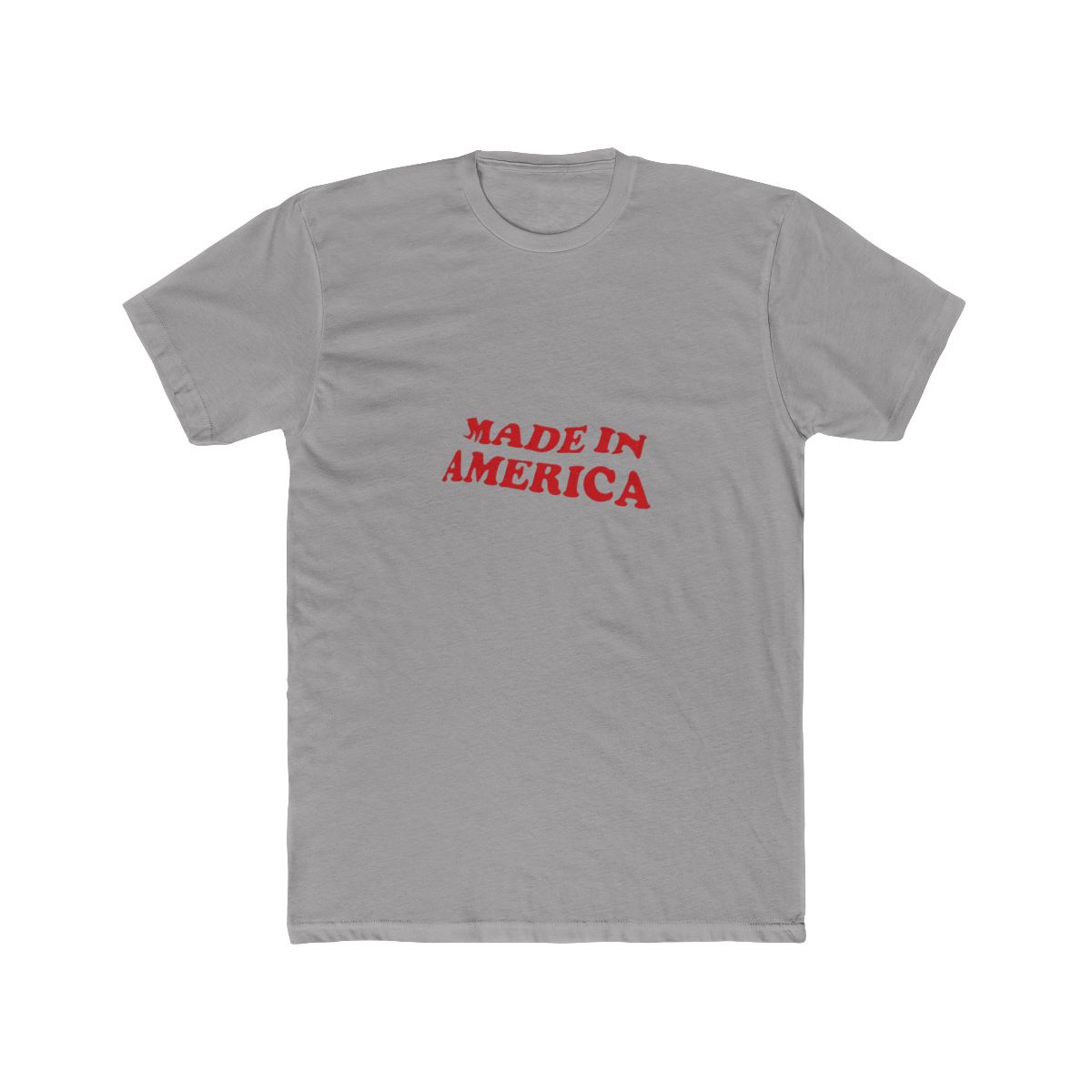 White T Shirt with red text that reads "MADE IN AMERICA" - Official t-shirts merchandise